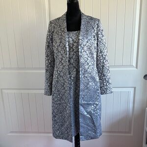 NWOT! Chic Silver Patterned Midi Dress